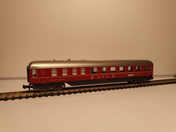 MINITRIX 3012 N Restauratiewagen Rood, DSG, Epoche III